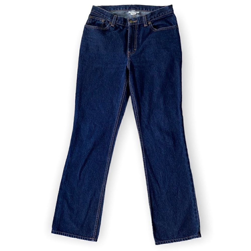Jeanology Womens Blue Dark Wash Denim Jeans SZ 8